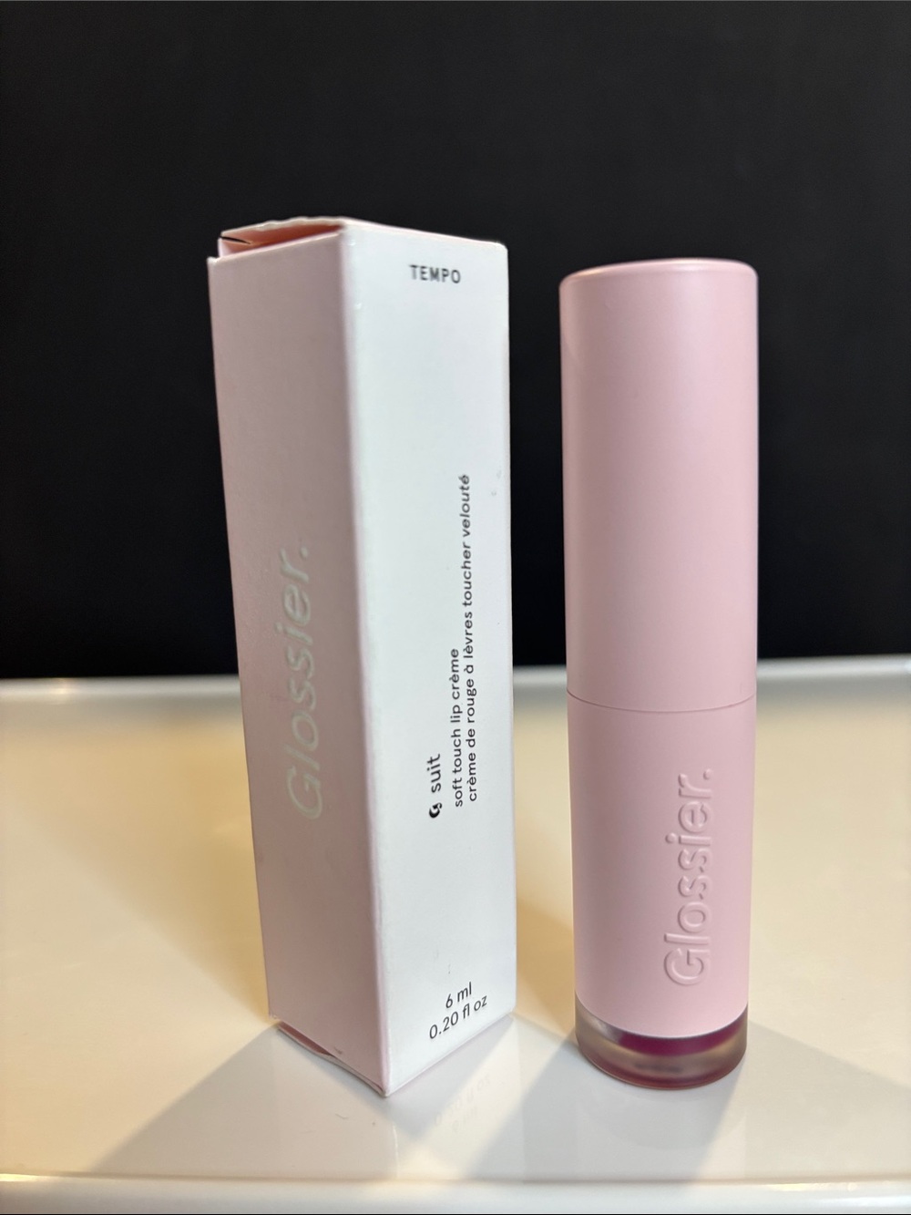 Glossier Suit Soft Touch Lip Creme— Tempo